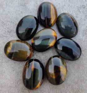 Oeil de faucon naturel forme ovale Cabochon dos plat qualité calibré en gros pierres précieuses de qualité supérieure - Product Image 3