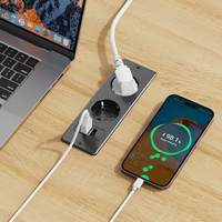 Regleta de Enchufes Empotrable Tipo G de la UE con Puerto USB-C PD de 20W, 2 Tomas de CA, Enchufe de Carga Rápida Oculto para Uso Hospitalario, Hogar u Oficina