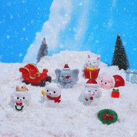 Figurines de Noël en résine miniatures en gros : Bonhomme de neige, Père Noël, rennes, animaux – Ornements pour maison de poupée, micro-paysages et loisirs créatifs DIY