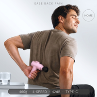 Nouveau design Mini pistolet de massage 460g léger 4 vitesses 4 têtes 42dB silencieux Recharge Type C Pistolet de massage des tissus profonds et des fascias