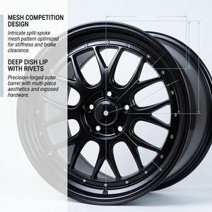 Cerchi in Lega di Alluminio Flow Formed da 19 Pollici 5x112 per Audi - Nuovo Design Multirazza Nero e Grigio Canna di Fucile - Product Image 3