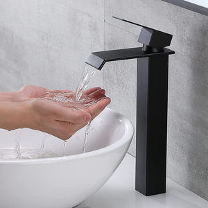 Robinet de lavabo cascade en acier inoxydable 304, monocommande, pour lavabo de salle de bain sur comptoir - Product Image 4