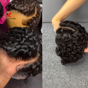 Perruque courte bouclée Pixie Chioma HQ Mixed Proc Discount, 100% cheveux humains, noir, afro puff, perruques courtes naturelles - Product Image 2