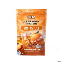 Isolat de protéines de lactosérum de haute qualité, saveur thé glacé à la pêche, 20 g de protéines, boost d'énergie, force, croissance musculaire