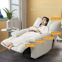 Fauteuil inclinable en cuir de luxe, siège individuel moderne pour chambre à coucher, pivotant, à bascule manuelle, avec support pour téléphone