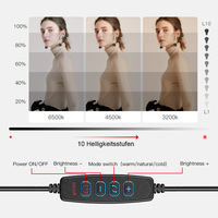Dudukan Ponsel Lampu Cincin Ganda Lengan Ganda, Lampu Cincin Swafoto Rotasi 360 dengan Klip Dudukan untuk Rapat Online Zoom Streaming Langsung