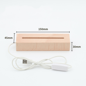 Bán Buôn Gỗ LED Cơ Sở Hình Chữ Nhật Vòng Hình Bầu Dục Vuông Gỗ LED Ánh Sáng Đèn Cơ Sở Với Pin Hoạt Động Phí Phong Cách Cho Acrylic/Bóng - Product Image 4