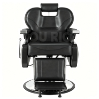 Fauteuil de barbier hydraulique professionnel inclinable à 360° en cuir PVC, fauteuil de salon de coiffure, fauteuil de coupe et de rasage