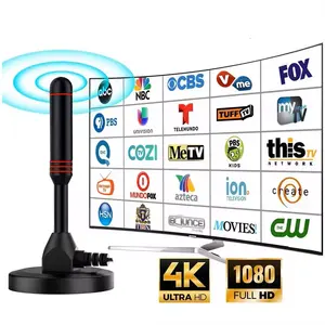 Antena HDTV Digital antena 28dB VHF/UHF, antena HDTV dengan basis magnetik dalam ruangan, DMB-T aktif DVB T2 TV dengan amplifier