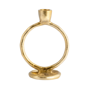 Round Ring Metal <b>Candle</b> Holder Polished <b>Taper</b> For Mantel Display Sculptural Centerpiece Table Decor - Product Image 1