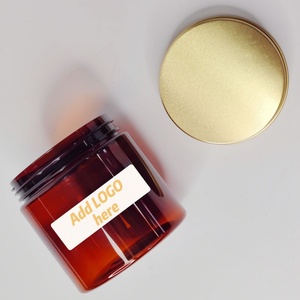 30ml 50ml 100ml 120ml 200ml 250ml 500ml Cosmetic Packaging Food Grade Container Amber Plastic PET Jar With Gold Aluminum <b>Cap</b> - Product Image 3