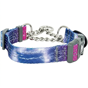 Collier pour chien tendance, imprimé bleu et violet, boucle réglable, toutes saisons, petite race, matière polyester - Product Image 1