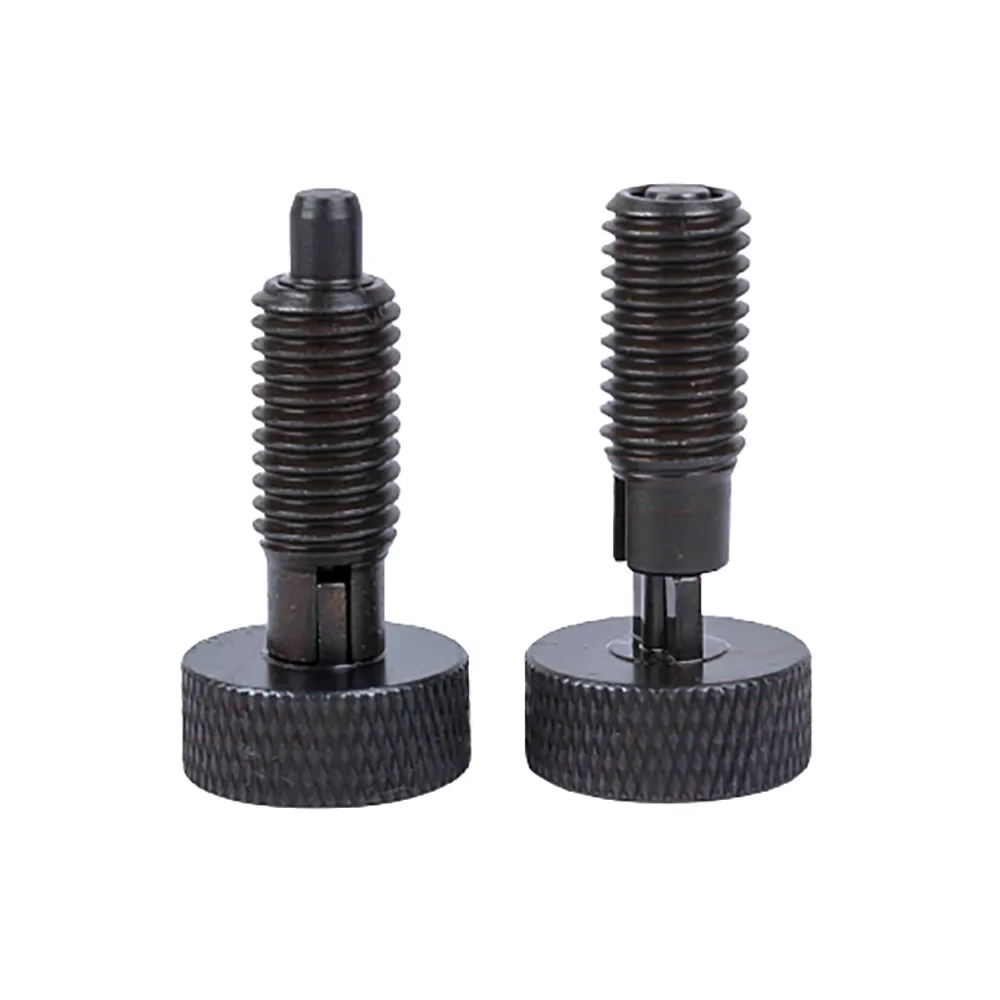 Stock Supply Carbon Steel Black Twist to Lock Knob Style Retractable Spring Plungers With Hex Nut