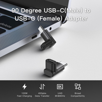 Adaptateur USB4.0 OTG USB C mâle vers USB C femelle à 90 degrés avec charge rapide PD 100W pour ordinateurs portables, téléphones, consoles de jeux