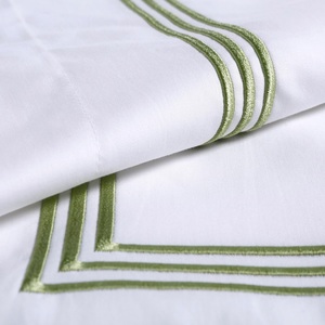 Tùy Chỉnh In Biểu Tượng Sang Trọng 5 Sao Khách Sạn 4 Mảnh 100% Bông Thêu Thiết Kế Duvet Bìa Bông Bộ Đồ Giường Đặt - Product Image 3