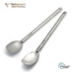 Ensemble de cuillères de camping en titane, 2 pièces, ustensiles de cuisine légers pour la cuisine et les voyages en toutes saisons - Product Image 2