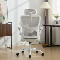 Chaise de bureau ergonomique pivotante de direction en maille intégrale avec appui-tête réglable, design moderne en plastique et métal