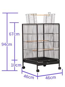 Dayanıklı ve Anti-pas 52 "x 18" x 18 "için hareketli Caster sprey kaplama ile küçük ve orta kuş için açık üst kuş kafesi Vila - Product Image 2