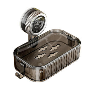 Gunslinger Jabonera con ventosa rectangular de plástico para montaje en pared, con autodrenaje y diseño minimalista - Product Image 1