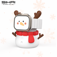 Support de chargeur Apple Watch SIKAI en silicone, adorable bonhomme de neige, support de montre de bureau avec gestion des câbles, accessoire cadeau de Noël