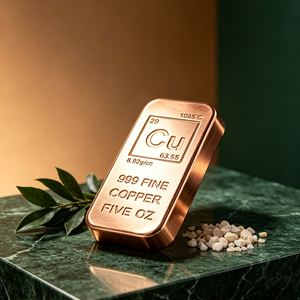 Lingote de Cobre de 5 Onzas, 99.9% Puro, Rectangular, Grabado, Coleccionable, Metal Pulido - Product Image 2