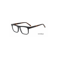 Montures de lunettes optiques carrées classiques en acétate avec branches à motifs pour hommes et femmes, lunettes de vue sur ordonnance OEM ODM