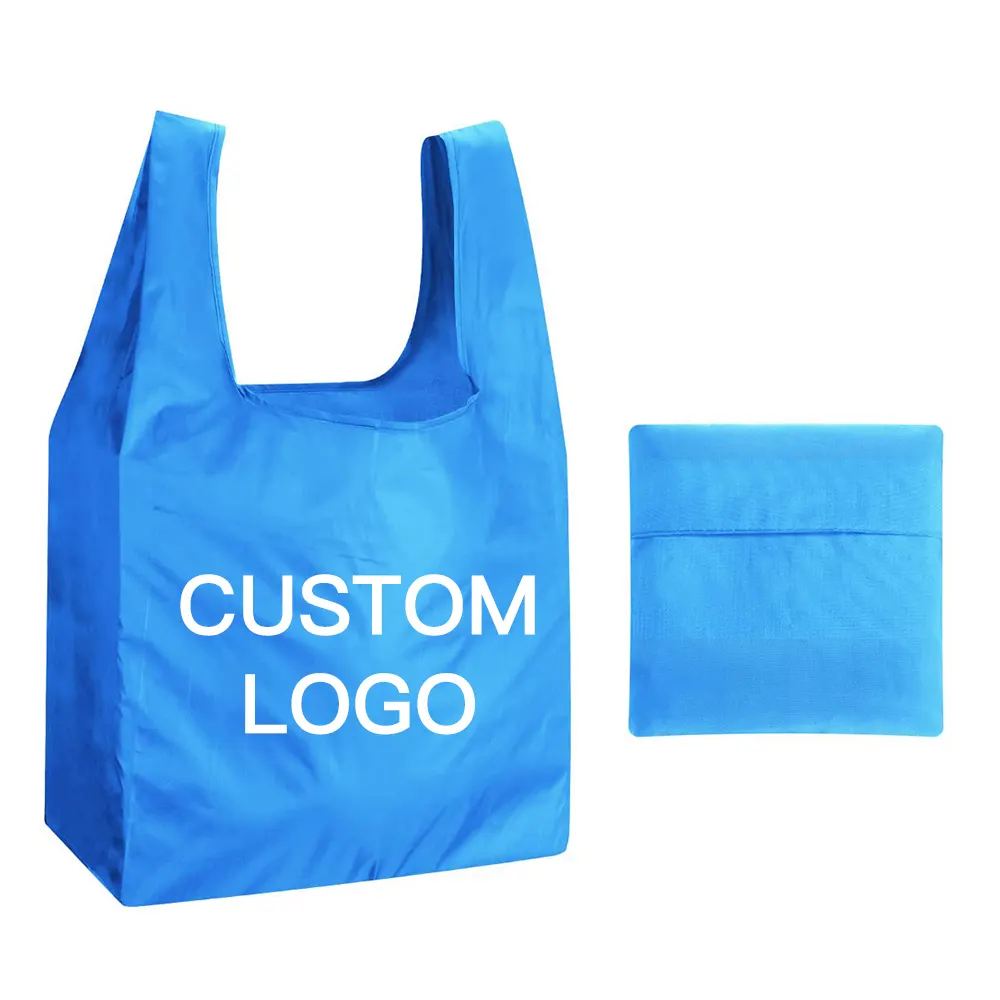 Wholesale Large Capacity Supermarket Shopping Bag Portable Polyester Bag Waterproof Folding Grocery Tote Bag