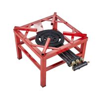 Nouveau modèle brûleur en fonte haute puissance à 3 anneaux peinture rouge poêle portable GPL/NG pour la cuisson en plein air au wok