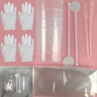 29340 Lot d'outils en résine, tasses à mesurer de 100ml, pipettes, gants, bâtons de mélange et tapis de protection pour moule en résine époxy Silicone Craft