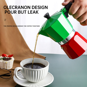 Pot à moka en aluminium pour cuisinière à la main Cafetière à espresso Cafetière <span class=keywords><strong>italienne</strong></span> à moka Pot 3/6/<span class=keywords><strong>9</strong></span> <span class=keywords><strong>tasses</strong></span> - Product Image 5