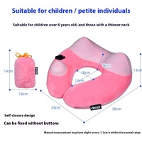 Oreiller de voyage gonflable en PVC en forme de U en velours cristal, super doux, personnalisable, confortable et adapté aux enfants