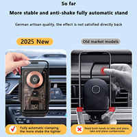 Support de téléphone sans fil pour voiture avec charge rapide 15W, fixation automatique sur grille d'aération, compatible avec les voitures électriques