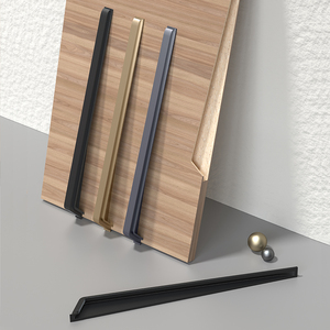 Alüminyum Alaşımlı Şimşek Şeklinde Gömme Çekme Kolları, Gardırop Dolap Mobilyaları için Gömülü Dolap Çekmece Kolları - Product Image 1