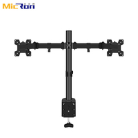 Soporte de Monitor de Acero con Forma Elegante, Soporte de Monitor de Doble Brazo, Soporte de Monitor de 13 a 27 Pulgadas