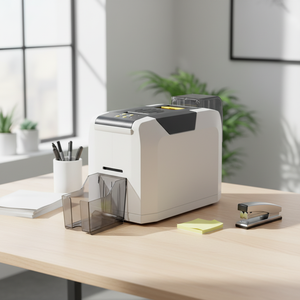 Imprimante de cartes <span class=keywords><strong>d</strong></span>'<span class=keywords><strong>identité</strong></span> en PVC Dearcard P325E, imprimante de cartes à puce RFID NFC IC, machine à badges à lamination automatique pour les bureaux de membres - Product Image 3