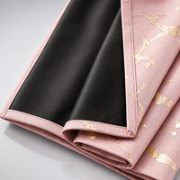 Rideaux occultants à 100 % à imprimé marbré, en tissu laminé feuille d'or, à œillets, isolants thermiques, pour chambre à coucher