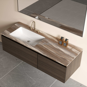 Lusso moderno cassetto lavello Multi-strato in legno massello armadi da <span class=keywords><strong>bagno</strong></span> doppi bacini <span class=keywords><strong>con</strong></span> Led specchi - Product Image 5