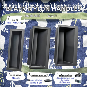 LS537-1 LS537-2 LS537-3 LS537-4 Tiradores negros de nailon PA con asa empotrada para gabinetes, tiradores ocultos para puertas de gabinetes, cajones, cocina, gimnasio - Product Image 2