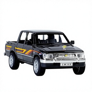 Modèle de camionnette Hilux miniature en métal à l'échelle 1/32 avec son et lumière, mécanisme de recul, portes ouvrables, décoration classique, <span class=keywords><strong>jouet</strong></span> - Product Image 4