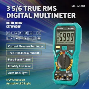 มัลติมิเตอร์ดิจิตอล Pro'sKit MT-1280D-C สำหรับช่างไฟฟ้า วัดค่า True RMS ได้ ป้องกันการเผาไหม้อัจฉริยะ ใช้งานสะดวก Pro'sKit MT-12 - Product Image 4