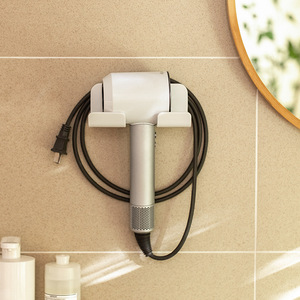Offre Spéciale mural sans perceuse en plastique salle de bain sèche-cheveux support toilette étagère de rangement organisateur de maison - Product Image 3
