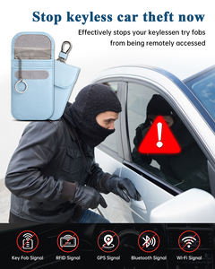 Sac Faraday en cuir PU, pochette porte-clés de voiture Faraday protecteur Signal de téléphone portable bloquant l'étui portefeuille de clé de voiture <span class=keywords><strong>anti</strong></span>-<span class=keywords><strong>piratage</strong></span> - Product Image 3