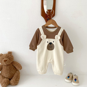 Ins baby autunno e inverno stile orso tuta a maniche lunghe abiti da neonato graziosi tutina - Product Image 5