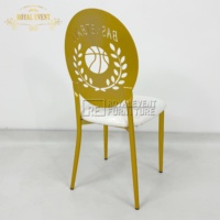 Chaise Chiavari de Mariage en Métal Doré et Cuir Blanc de Luxe, Nouvelle Collection à Prix Abordable