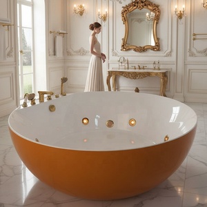 Baignoire Spa Noire Extérieure Ronde avec Hydro-massage, Jets, Pompe et Lumières LED – Jacuzzi pour Villa et Hôtel - Product Image 4
