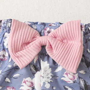 Stile coreano bambina manica corta + Shorts + foulard 3 pezzi abbigliamento estivo bambino set 12-18 mesi - Product Image 5