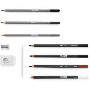 Kotak timah penjualan profesional OEM penjualan terbaik 2024 12 buah pemasok seni sketsa arang set kit pena pensil set - Product Image 3