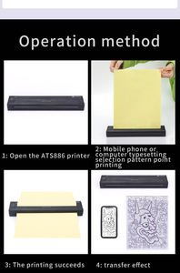 ATS886 taşınabilir dövme yazıcı şablon yazıcı termal fotokopi makinesi kablosuz pil Transfer yazıcı dövme - Product Image 5