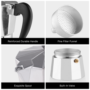 Coffret cadeau classique de <span class=keywords><strong>cafetière</strong></span> moka en aluminium, 2 tasses à expresso en céramique, <span class=keywords><strong>cafetière</strong></span> <span class=keywords><strong>italienne</strong></span> pour cuisinière, percolateur, logo personnalisé - Product Image 5