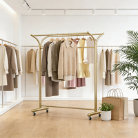 Présentoirs à vêtements MR19 double face, vente directe d'usine, démontables avec roulettes, adaptés aux magasins de vêtements